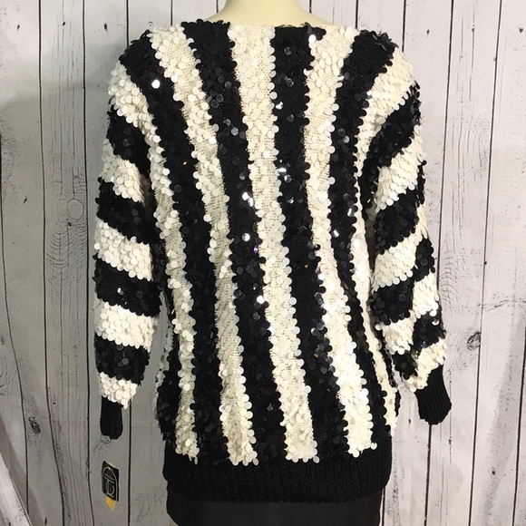 Original tags Vintage Nannell sequins hand knitted sweater never worn embellish - Picture 4 of 9